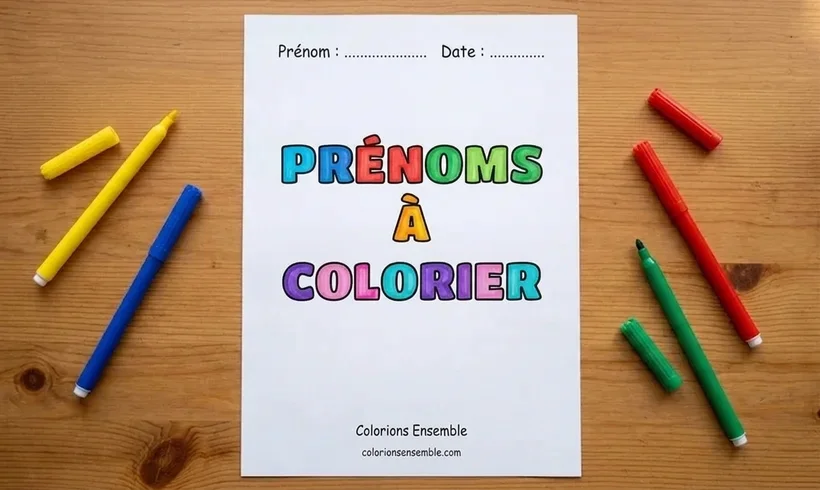 Coloriages de prénoms gratuits à imprimer - Colorions Ensemble